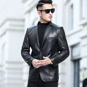 
This year's popular special spot wholesale suits men's genuine leather jackets men's sheepskin suit collar leather jackets for men