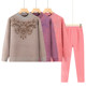 The elderly's autumn and winter thermal underwear set, grandma's winter clothing, velvet and thickened bottoming shirt, autumn clothes and long trousers for the elderly.