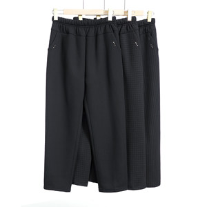 Middle -aged and elderly women's women's clothing autumn and winter plus velvet thick lamb cashmere grandma loose banded pants Mom elderly pants