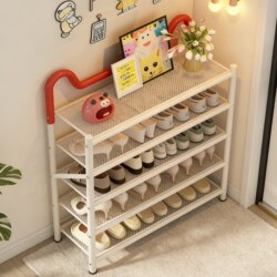 Installation-Free Folding Shoe Rack for Home Entrance, Small and Narrow, Multi-Layer Children's Shoe Storage, Multifunctional Shoe Cabinet and Storage Rack