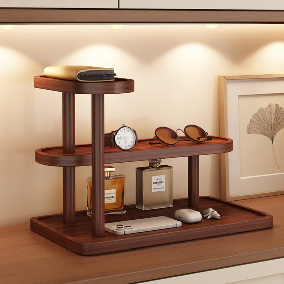 
Entrance door key storage shelf desktop decoration Chinese style antique style solid wood glasses tray sundry storage