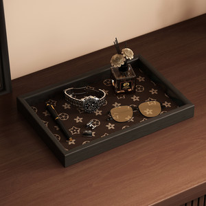 
Entry key storage box desktop solid wood storage rack table tray decorative ornaments glasses watch display rack