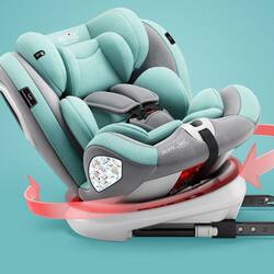 Xinjiang Free Shipping Car Safety Seat for Babies Aged 0-4-12 Years, Portable, 360-Degree Rotatable, Can Sit and Recline