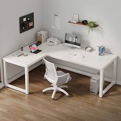 Corner Computer Desk, Dual Desk, Desktop Home Desk, Combination Bookshelf, Bedroom