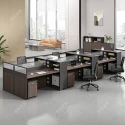 Staff Desk and Chair Set, Simple Modern Design, Dual Four-Person Workstation, Six-Person Workstation with Partition, Office Cubicles