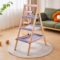 Finished Product Shipped: Solid Wood Herringbone Ladder, Stable Cat Climbing Ladder, Cat House Suitable for Multiple Cats, Cat Climbing Frame, Climbing Ladder Suitable for Small Apartments