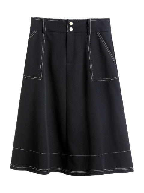 Women's 2025 summer dress new high-waist slim and versatile mid-length skirt temperament large size hip-packing A-line skirt
