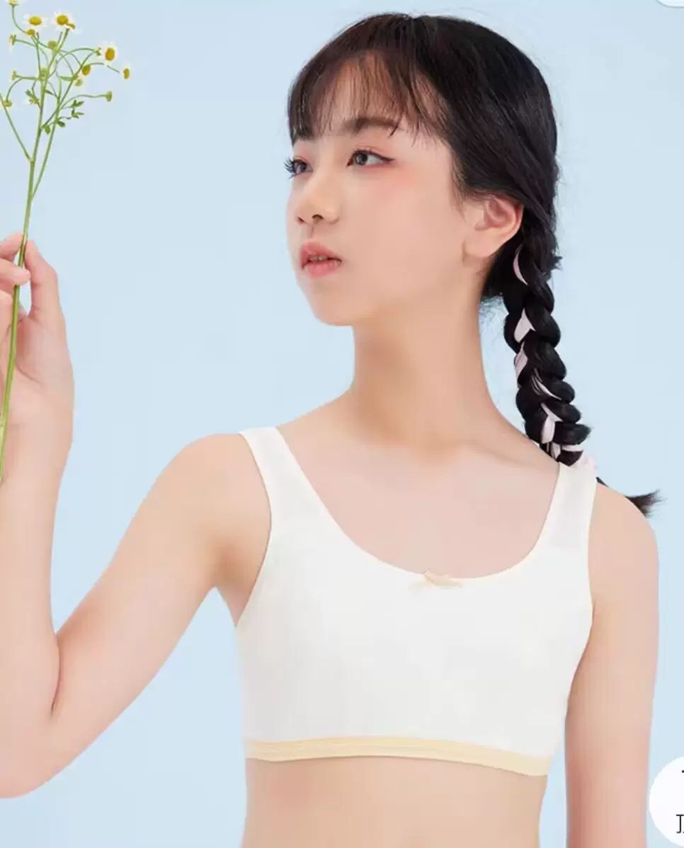 百伶百俐0755少女学生背心透气夏天季文胸全棉发育期内衣a杯0461