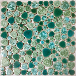 Love Life Mediterranean Fish Pond Swimming Pool Pebbles Ice-Cracked Ceramic Mosaic Hot Spring Pool Bathroom Wear-Resistant Non-Slip