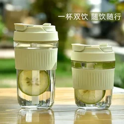 Double-Walled Glass Cup ins Trendy and Stylish Portable Student Dormitory Drinking Cup for Travel, Popular Online, Household Coffee Cup