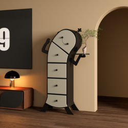 Cute Saddle Robot Chest of Drawers Pure Solid Wood Living Room Chest of Drawers Tv Cabinet Side Storage Cabinet Wall Side Cabinet