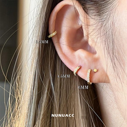 No Need to Remove Diamond-Encrusted Hoop Ear Studs When Sleeping, Mini Ear Studs, Small Ear Hoops, Jennie Style Simple Earrings for Women
