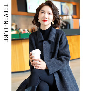 
2025 autumn and winter new high-end woolen coat wool double-sided woolen coat women's mid-length style slimming mother