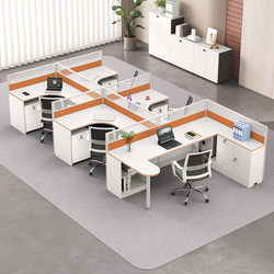 Staff Desk 5-Seat Staff Desk Modern Screen Deck Desk and Chair Combination 4-Seat Table with Main Tube Position