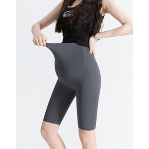 
Pregnant women's shark leggings spring and summer outer wear 2026 new elastic slimming seamless belly support shorts cycling five-point pants