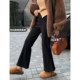 Pregnant women's flared suit trousers nine-point autumn and winter plus velvet 2025 new outer wear leggings that do not tighten the belly during pregnancy