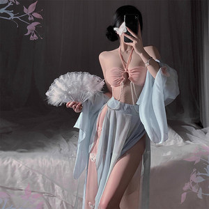 
Butterfly Fairy*Ambient feeling cold little fairy Hanfu suit sexy halter neck hollow high slit ancient costume qqny