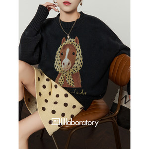 
Zhouliwuqiye 2026 new sweater women's autumn and winter loose slimming versatile sweater outer top