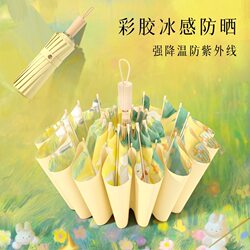 48-Rib Insulated Colorful Umbrella, High Aesthetic Value, ins Sun Protection Umbrella, Uv Protection, Sunshade, Dual-Use for Women, Suitable for Both Sunny and Rainy Weather