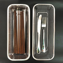 Disinfection Cabinet Chopstick Basket 304 Stainless Steel Cutlery Storage Box Draining Rack Dishwasher Chopstick Holder Basket