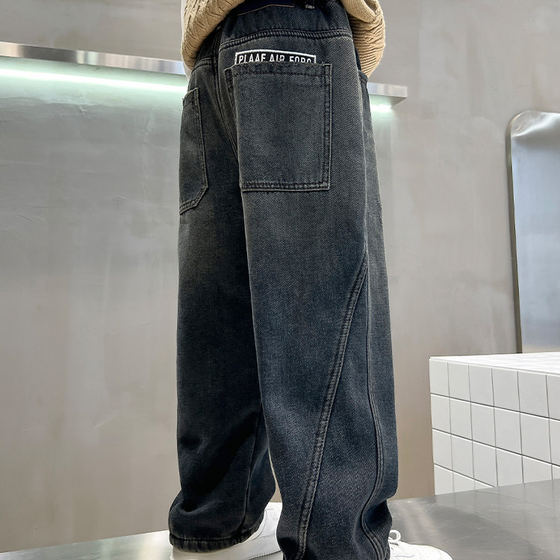 
Children's clothing boys spring jeans 2026 new boys spring and autumn casual middle and large children spring trousers trend