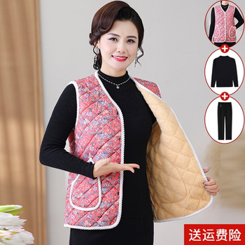 
Mother's Autumn and Winter Floral Vest Jacket Versatility