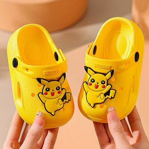 
Cute cartoon beach clogs for children, boys and girls, soft-soled non-slip toe-toe sandals and slippers, dual-purpose summer