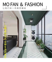 Moroccan Retro Small Floral Tiles French-Style Bathroom and Kitchen Dark Green Tiles Bathroom Balcony Floor Tiles Toilet Wall Tiles