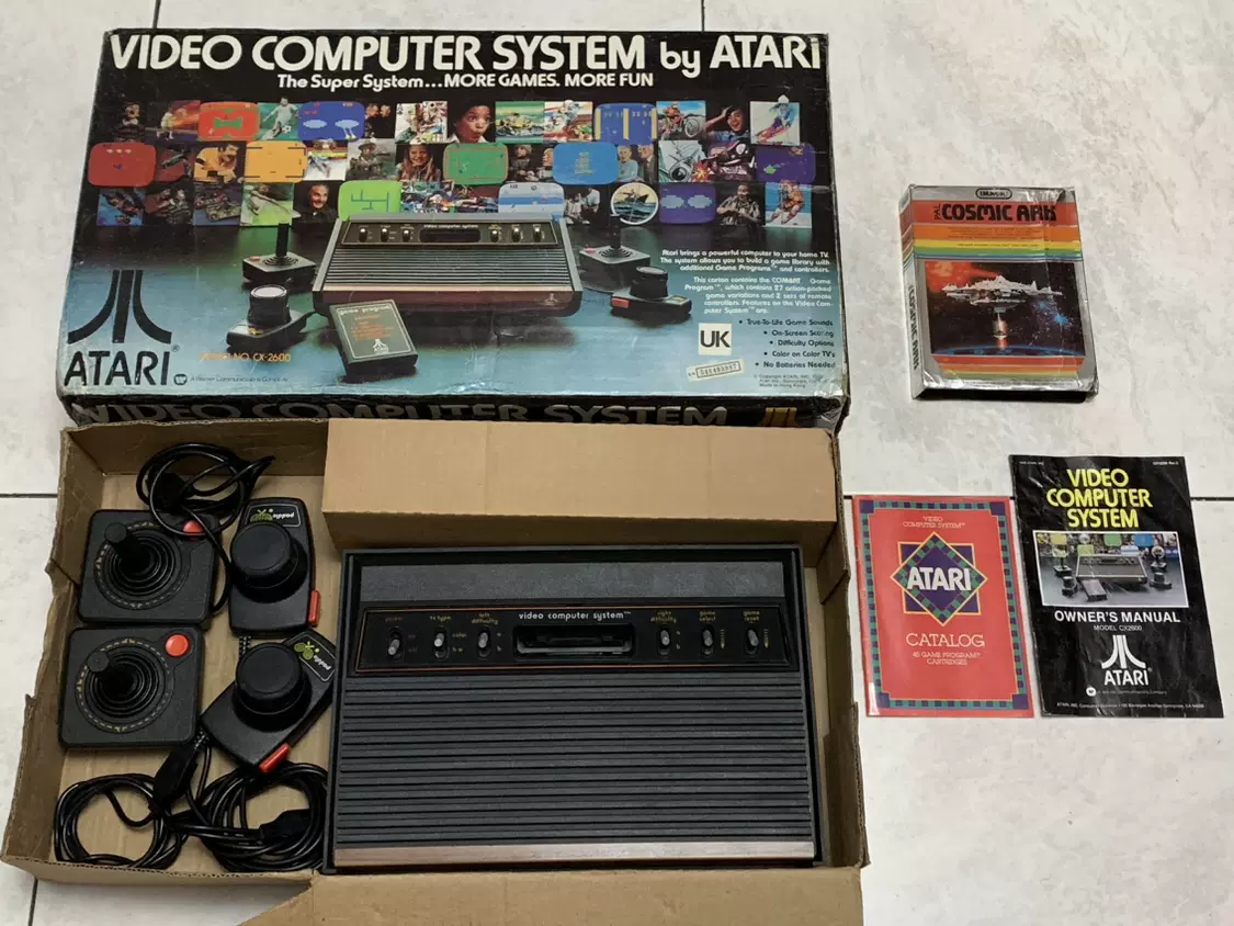 atari2600雅达利游戏机初代六键箱说全盒瑕疵本体95新美品带游戏-Taobao