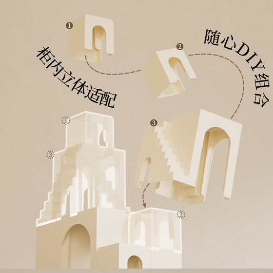 
Blind box display stand accessories manual DIY hand-made landscaping module free combination cabinet in-cabinet landscaping trendy storage