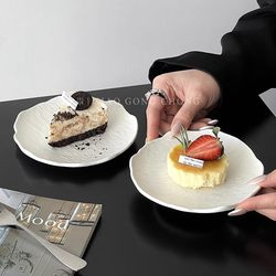 Ins-Style Irregular Rock-Pattern Plastic Plate, High-Value Cake Plate, Dessert Plate, Creative Small Plate, Dish