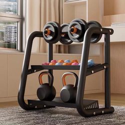 Dumbbell Rack with Three Layers for Storing Dumbbells and Kettlebells, Small Floor-Standing Multi-Functional Fitness Equipment, Home Storage Rack