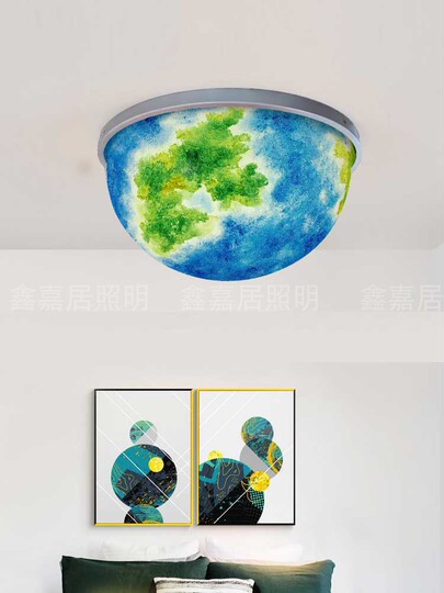 ランプモダン 地球儀 ランプ ROKI照明 地球儀モチーフ天井照明 工事