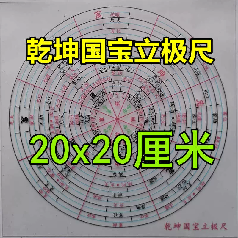 乾坤国宝龙门八局透明罗盘先后天水法正三元二十四山