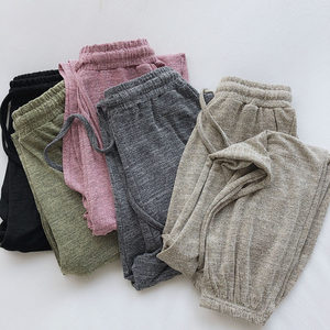 
Giant soft drooping sweatpants for women in summer thin student loose casual trousers high waist slim knitted trousers