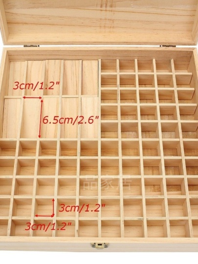 Aufbewahrungsbox aus Kiefernholz mit 85 Fchern fr therische le &  Kosmetik