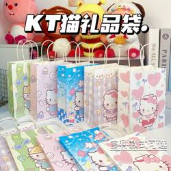 Cute Hello Kitty High-Quality Tote Gift Bag ins Thickeneded Cardboard Durable Gift Kt Cat Storage Packaging