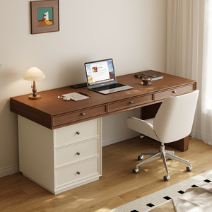 
New Chinese style solid wood desk home office desk drawer type writing desk computer desk study workbench with drawer