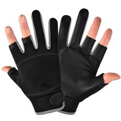 Exposed three-finger fishing gloves, non-slip, wear-resistant, cycling gloves with missing fingers