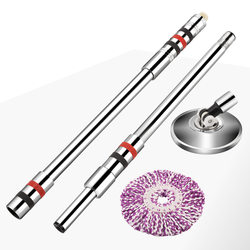 Universal Rotating Mop Replacement Head Stainless Steel Magic Mop Automatic Dehydration Mop Handle Mop Accessories Without Bucket