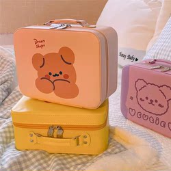 Cosmetic Bag for Women 2023 New Style Portable Large-Capacity Suitcase Toiletry Bag Cute Cosmetics Makeup Brush Storage Box