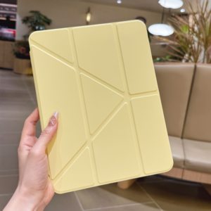 
Suitable for ipad11 protective case ipadair765 new y fold 8/9 protective case mini7 anti-bend 6 fall 10.2 inch 4th generation 10.9air2 yellow 10pro2024 tablet with pen slot red apple