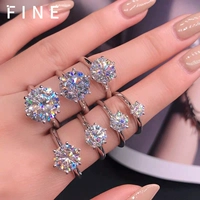 Классическое кольцо с камнем, платиновое обручальное кольцо для влюбленных, США, бриллиант в один карат