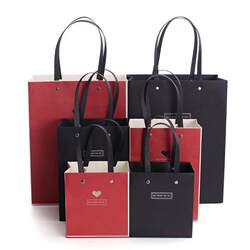 Father's Day Gift Bag, Black Tote Bag, High-End Gift Bag, Red Gift Bag, Paper Bag, Father's Day
