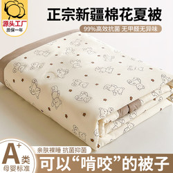 Air Conditioning Quilt, Summer Cooling Quilt, Xinjiang Pure Cotton, Double Summer Quilt for Children, Thin Quilt for Dormitory, Single Student Quilt, Machine Washable