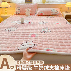 Winter Milk Velvet Thickened Bed Cover Sheet Single Piece Winter Thickened Coral Velvet Tatami Student Mattress Bed Pad