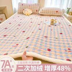 Fleece-Lined Milk Velvet Mattress Pad for Home Use, Suitable for Rental Apartments, Student Dormitories, Single Bed Mattress Pad, Tatami Mat