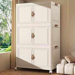 Storage Cabinet, Multi-Layer Household Storage Cabinet, No Installation Required, Foldable, for Baby and Children's Clothes, Snacks, and Miscellaneous Items