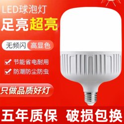 Led Light Bulb for Home Use E27 Screw Base Energy-Saving Lamp White Light Super Bright Indoor Eye Protection Flicker-Free High-Power Lighting Bulb