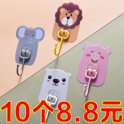 Stainless Steel Enlarged Hook, Strong Adhesive Hook, Nail-Free Door Back Clothes Hook, Bathroom Kitchen Wall Adhesive Hook